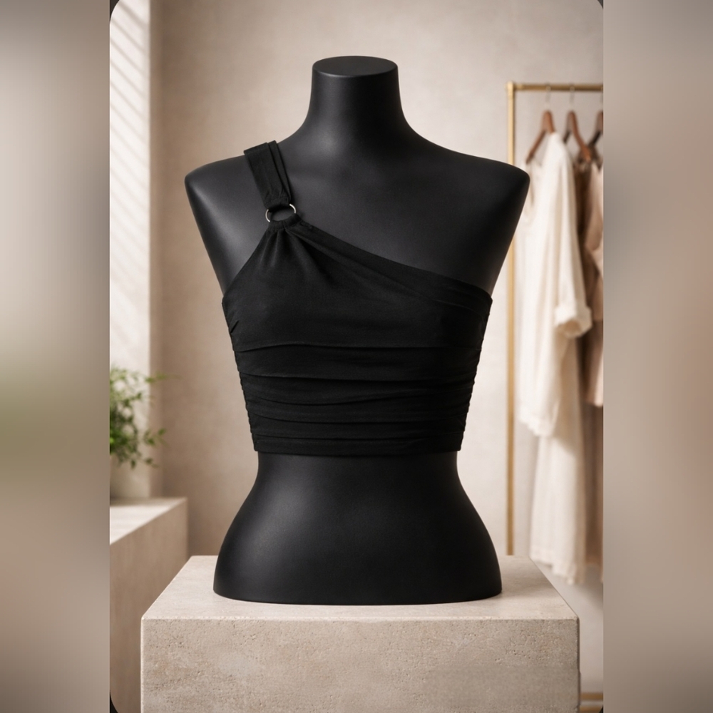 Zara One Shoulder Crop Top